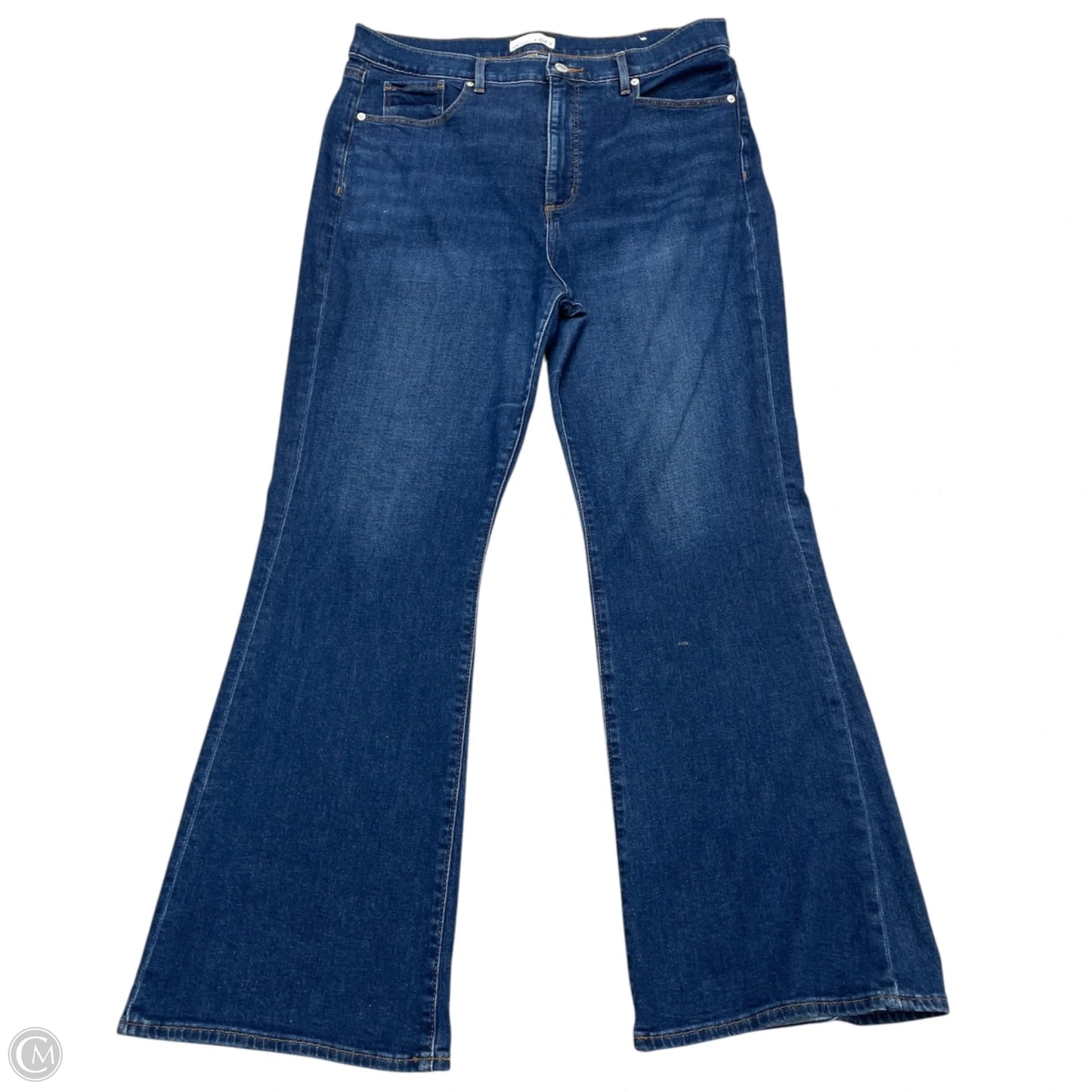 Jeans Flared By Loft In Blue Denim, Size: 14