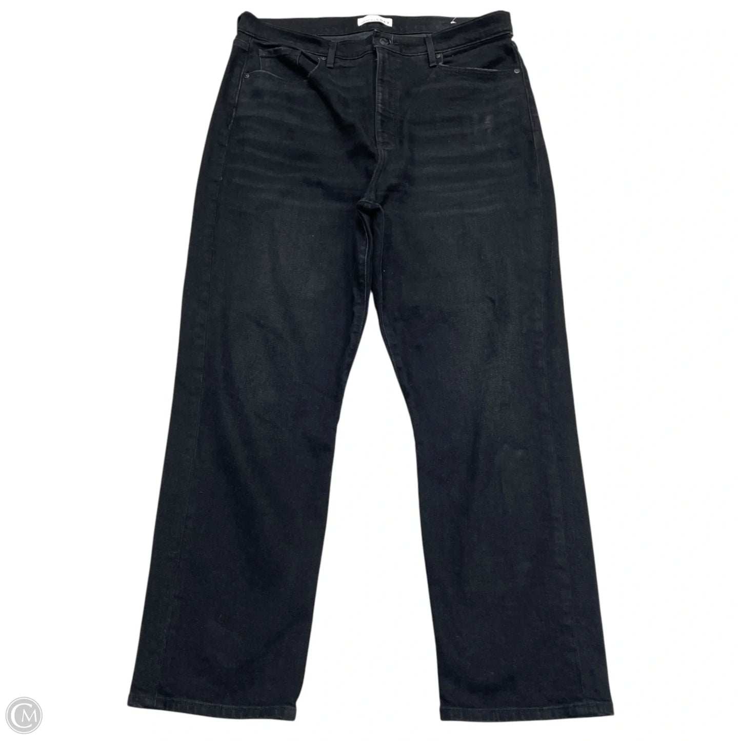 Jeans Straight By Loft In Black Denim, Size: 14