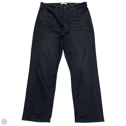 Jeans Straight By Loft In Black Denim, Size: 14