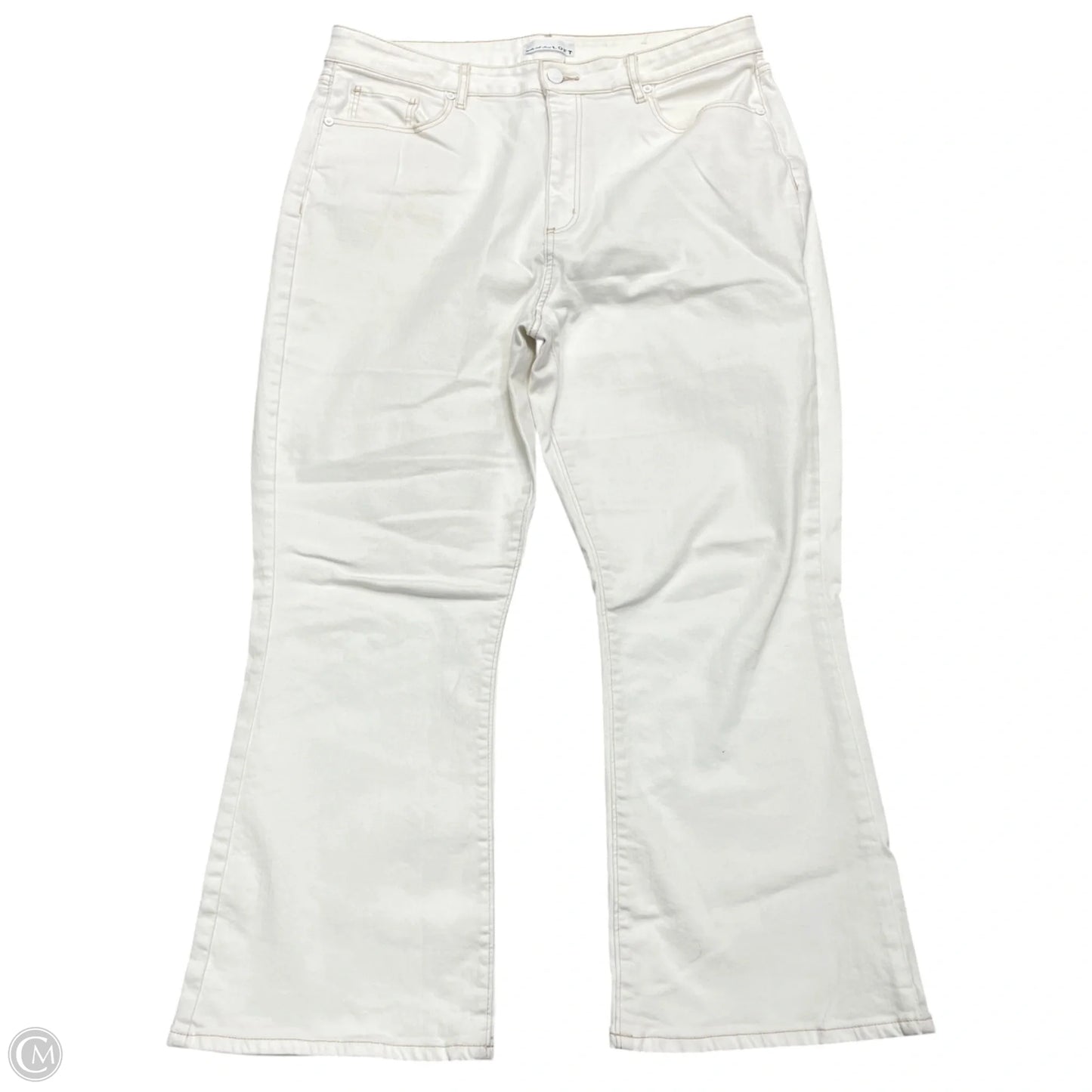 Jeans Boot Cut By Loft In White Denim, Size: 14