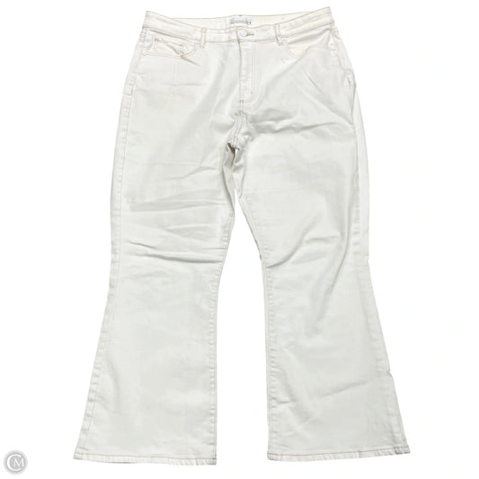 Jeans Boot Cut By Loft In White Denim, Size: 14