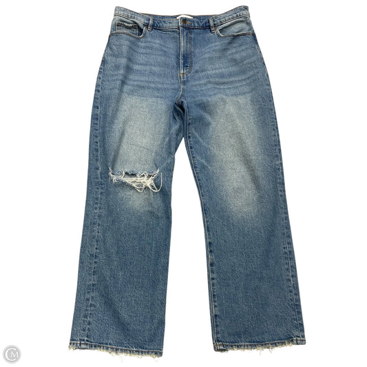 Jeans Straight By Loft In Blue Denim, Size: 14