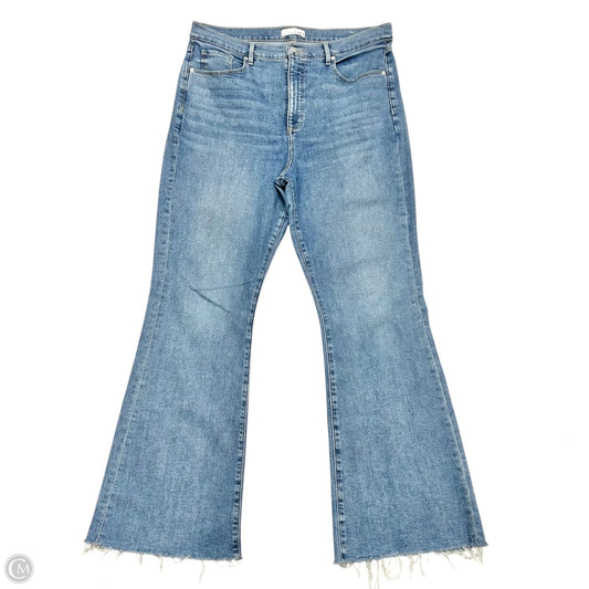 Jeans Flared By Loft In Blue Denim, Size: 14