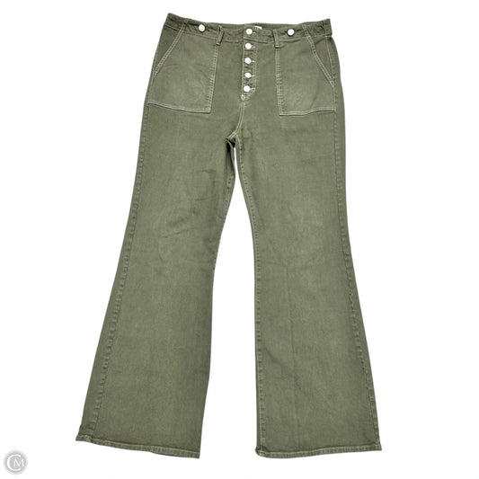 Jeans Flared By Loft In Green Denim, Size: 14