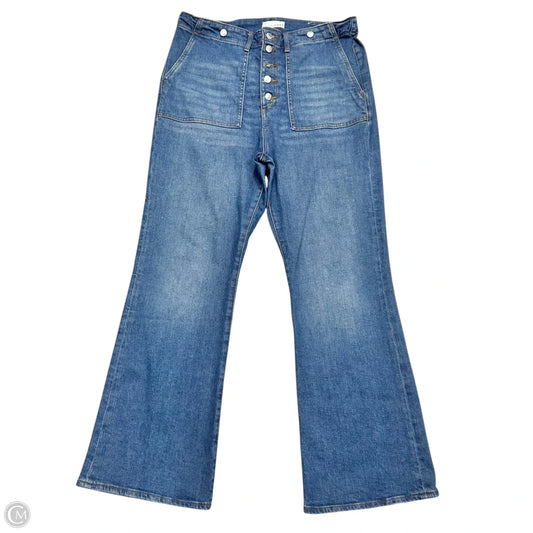 Jeans Flared By Loft In Blue Denim, Size: 14