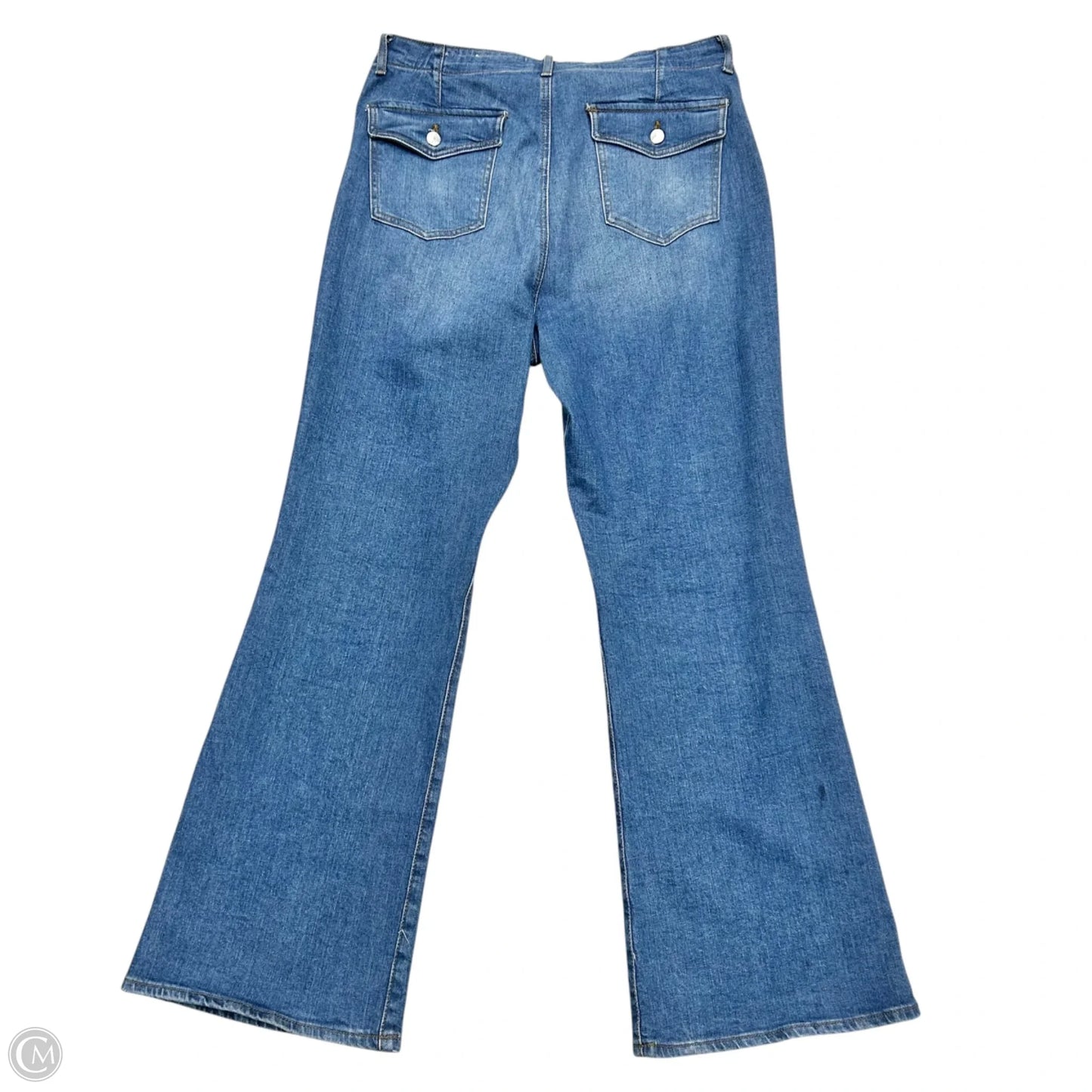 Jeans Flared By Loft In Blue Denim, Size: 14
