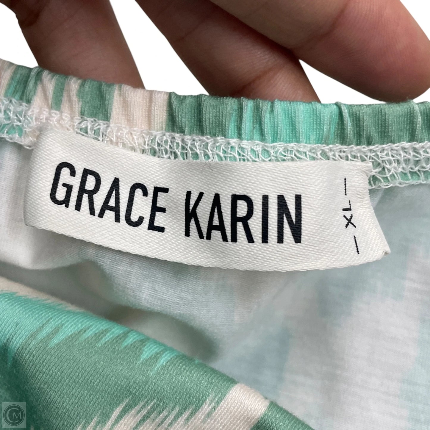 Dress Casual Maxi By Grace Karin In Green & White, Size: Xl