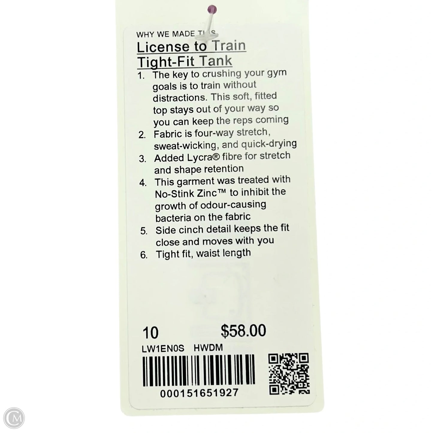 Athletic Tank Top By Lululemon In Blue, Size: M