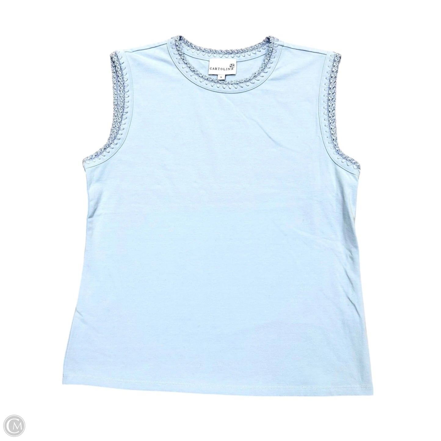 Top Sleeveless By Cartolina In Blue, Size: S