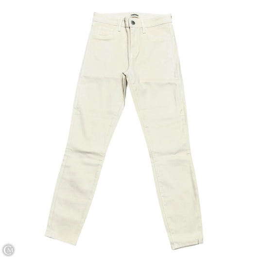 Jeans Skinny By L Agence In Cream Denim, Size: 0