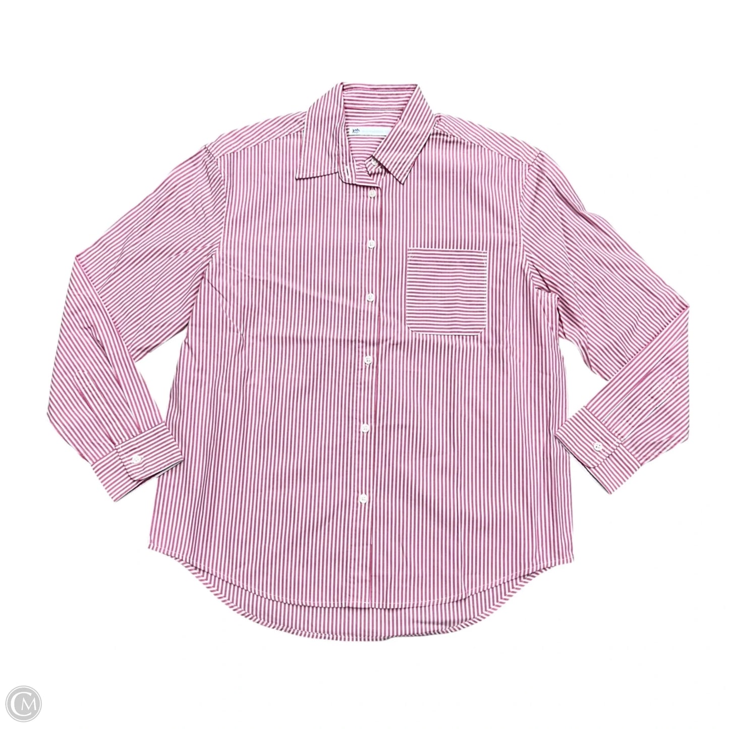 Top Long Sleeve By Southern Tide In Pink & White, Size: Xs