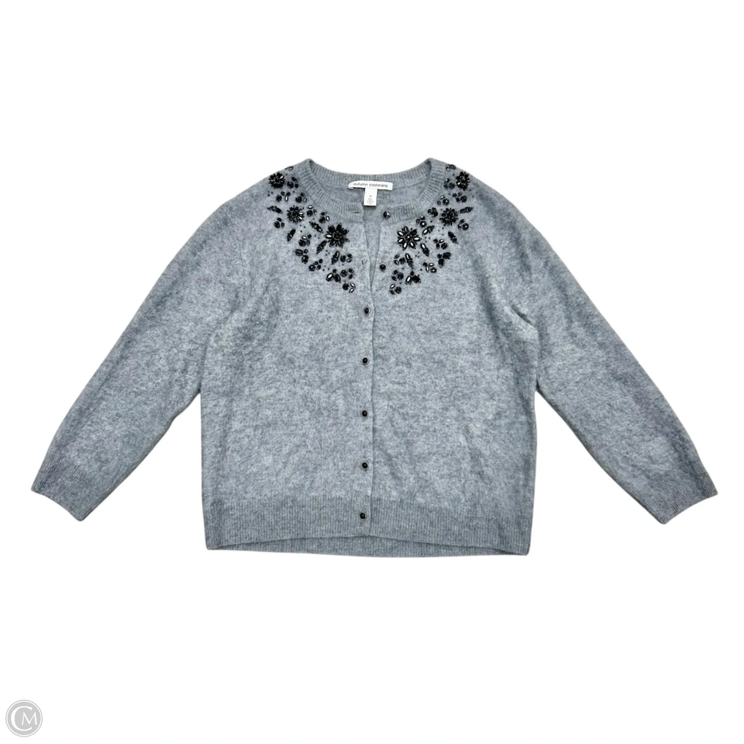 Sweater Cardigan Cashmere By Autumn Cashmere In Grey, Size: M