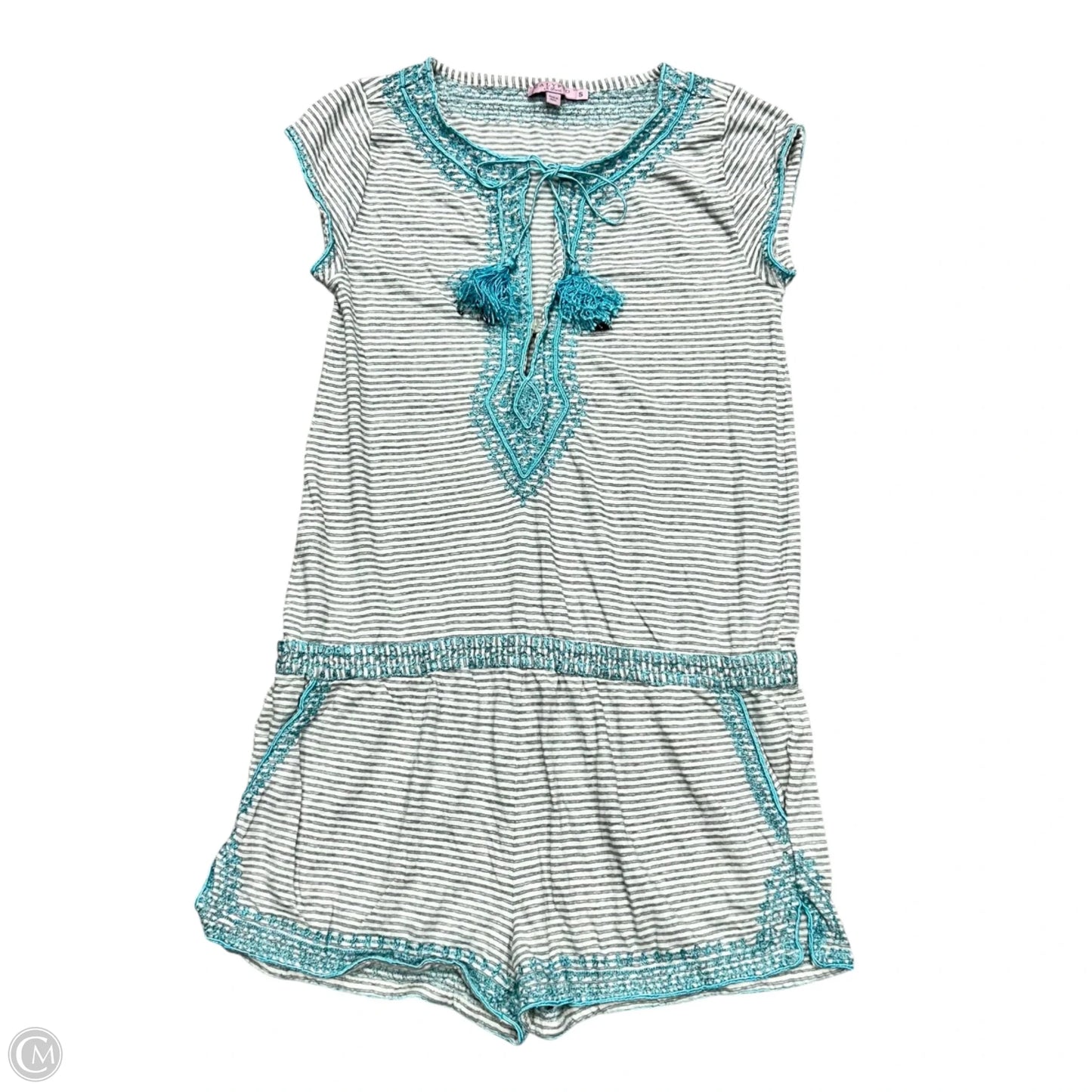 Romper By Calypso St Barth In Blue & Grey, Size: S