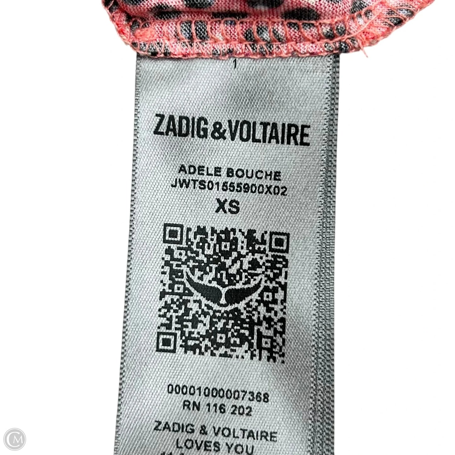 Top Short Sleeve By Zadig And Voltaire In Black & Red, Size: Xs