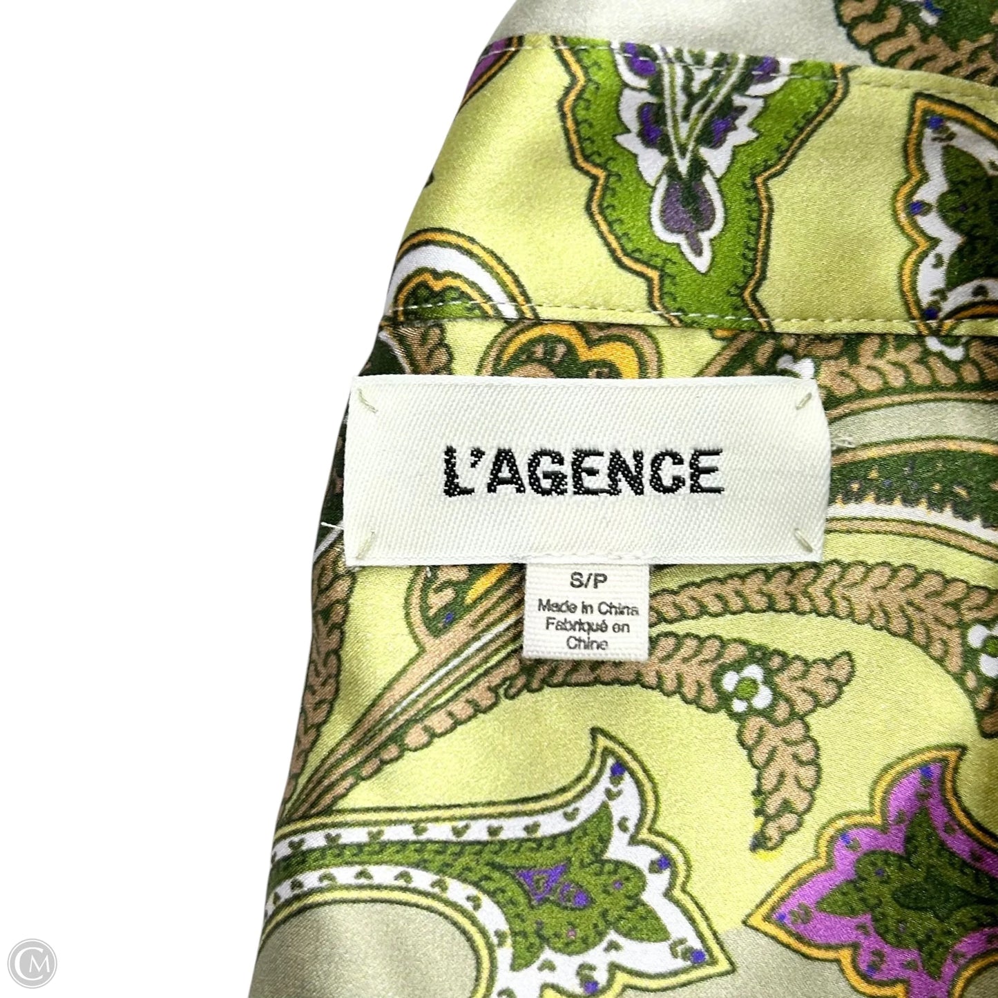 Top Long Sleeve By L Agence In Green & Purple, Size: S