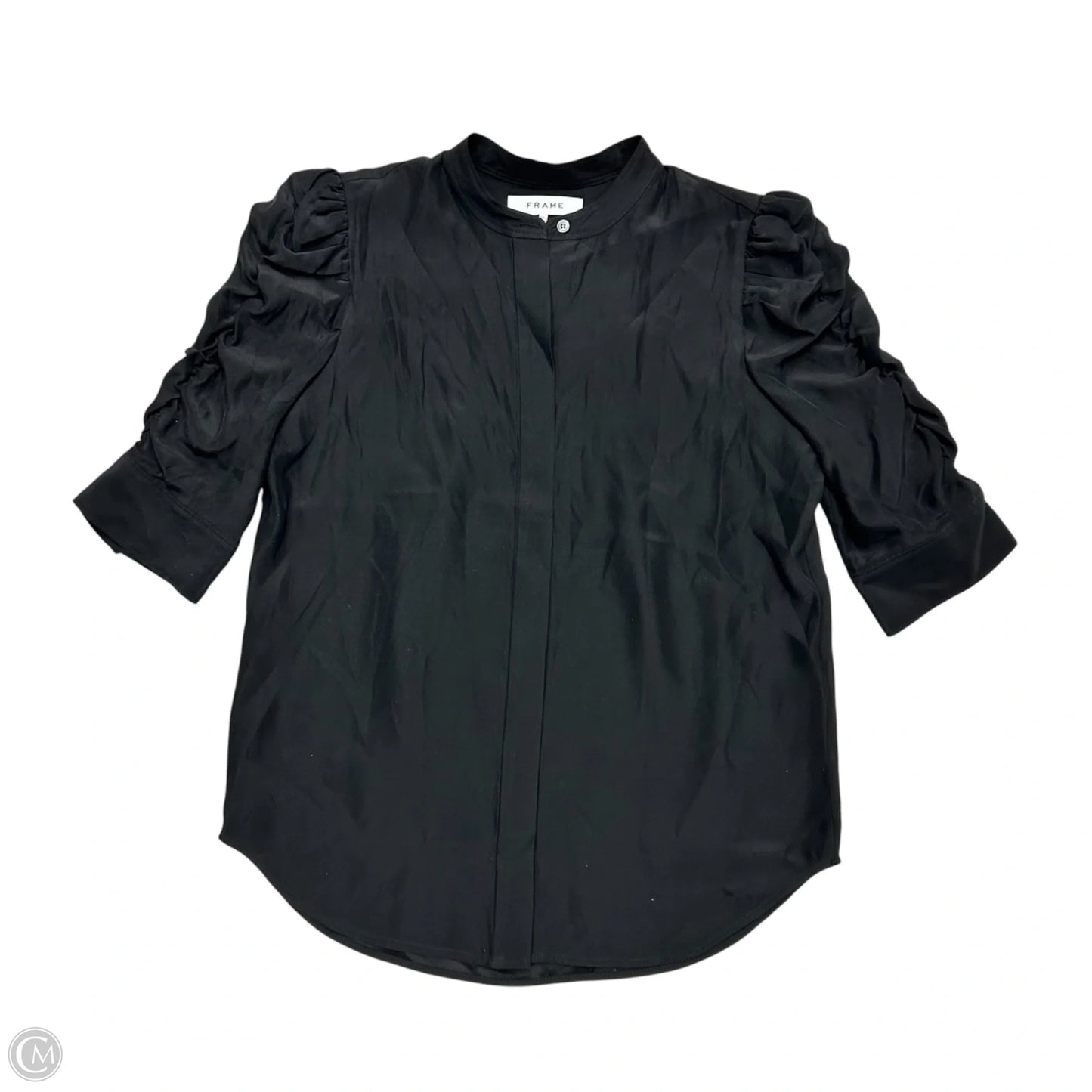 Top Short Sleeve By Frame In Black, Size: Xs