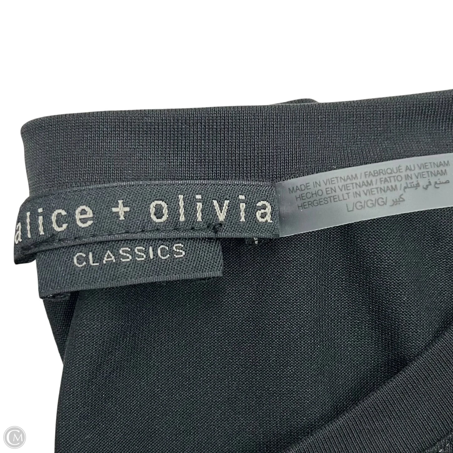 Top Short Sleeve Designer By Alice + Olivia In Black, Size: L
