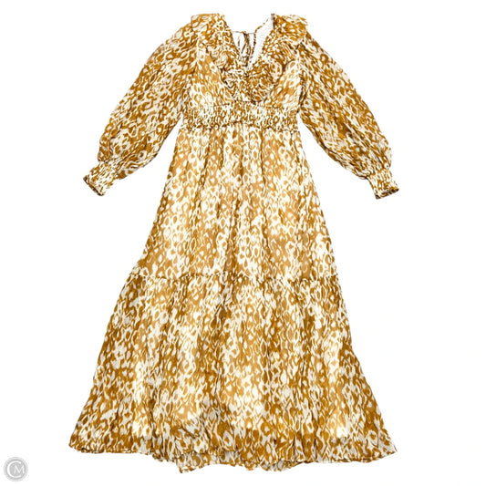 Dress Casual Maxi By Anthropologie In Orange & White, Size: L