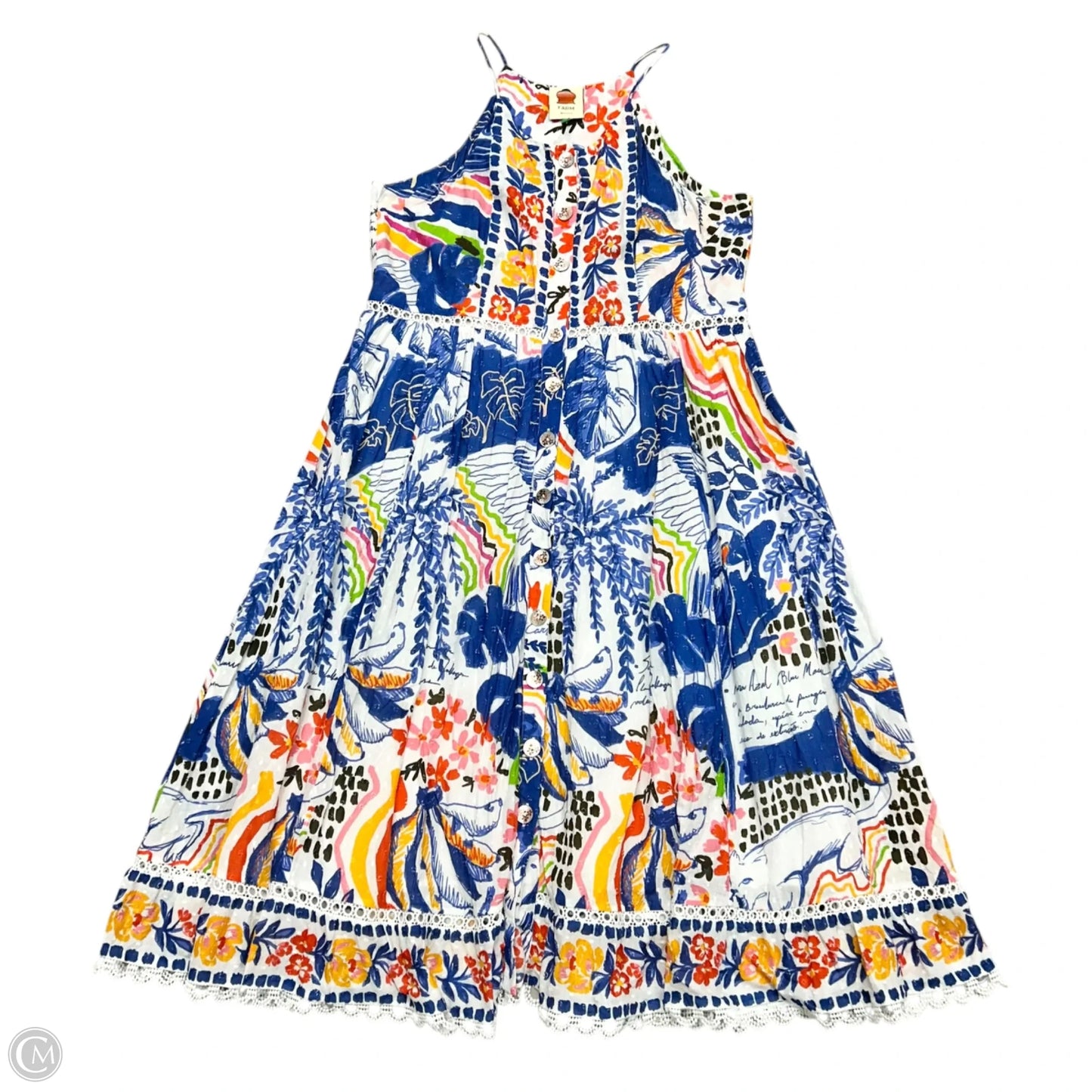 Dress Casual Maxi By Farm Rio In Blue & White, Size: Xl