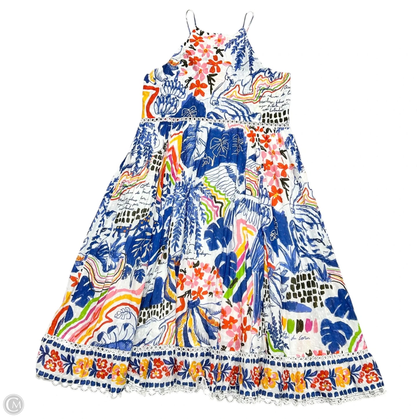 Dress Casual Maxi By Farm Rio In Blue & White, Size: Xl