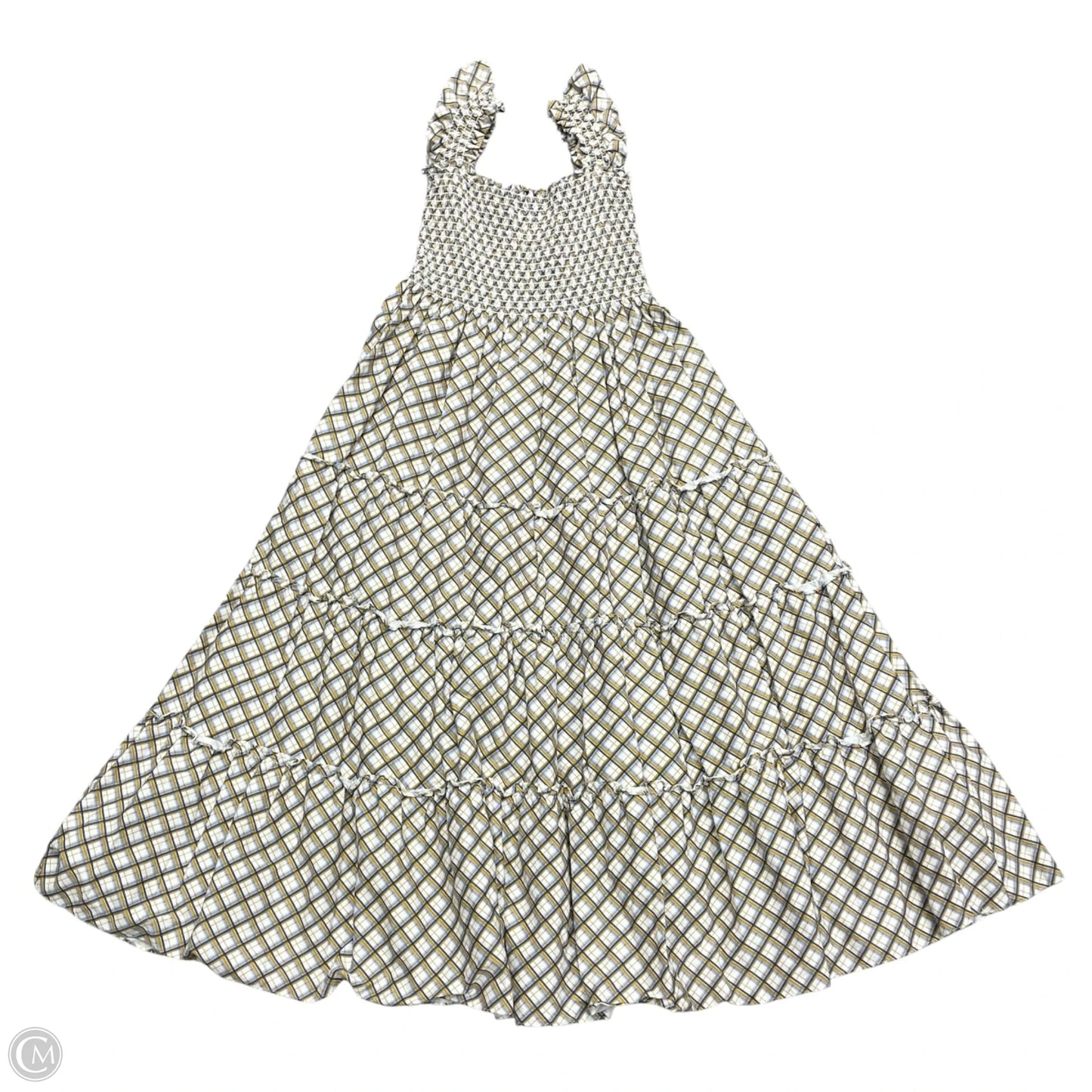 Dress Casual Maxi By Caara In Blue & Yellow, Size: L
