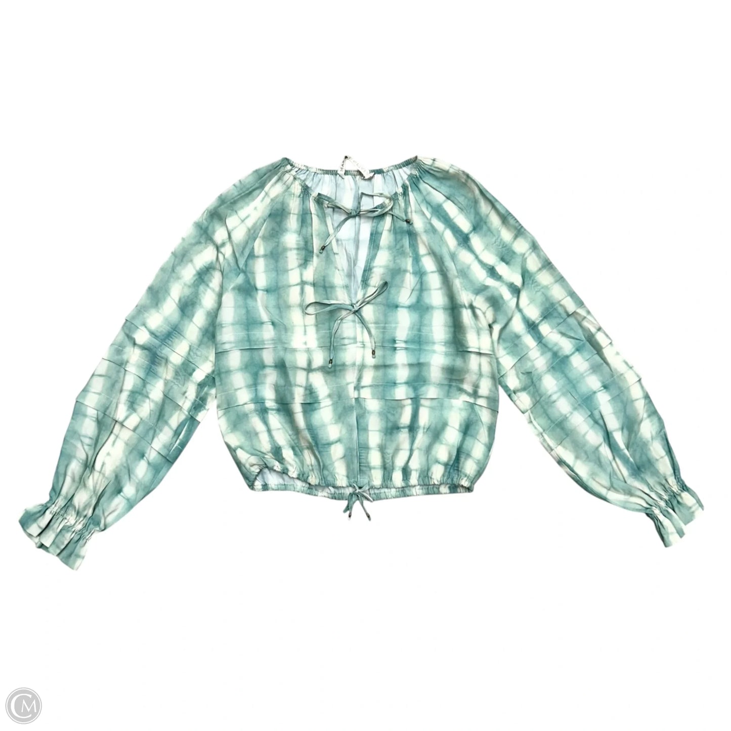 Top Long Sleeve By Marie Oliver In Blue & Cream, Size: Xs