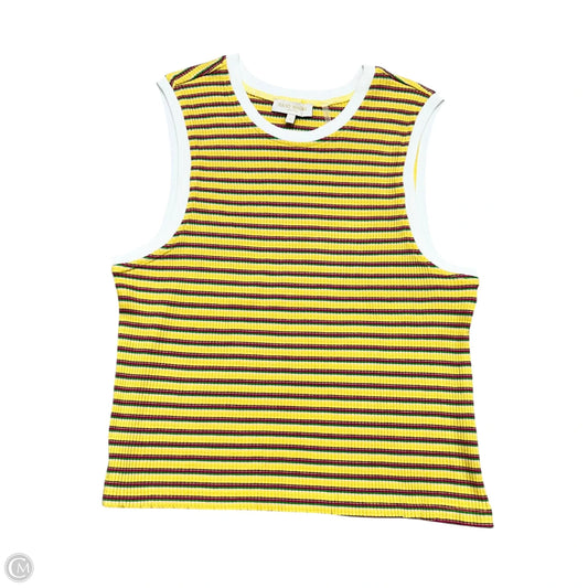 Top Sleeveless By Ramy Brook In White & Yellow, Size: S