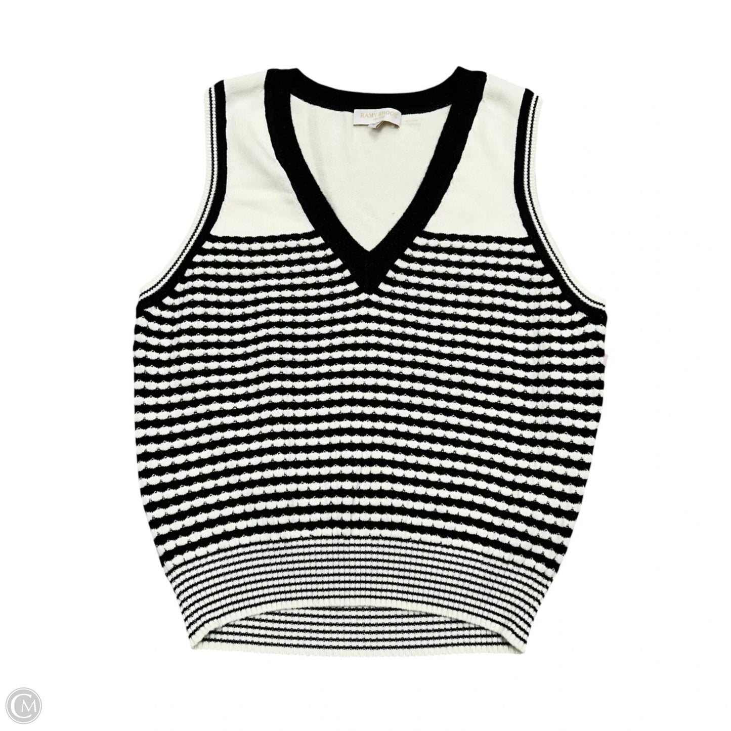 Top Short Sleeve By Ramy Brook In Black & Cream, Size: M