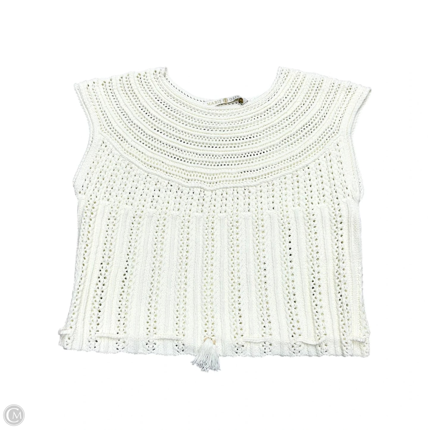 Sweater Short Sleeve By Marie Oliver In White, Size: S