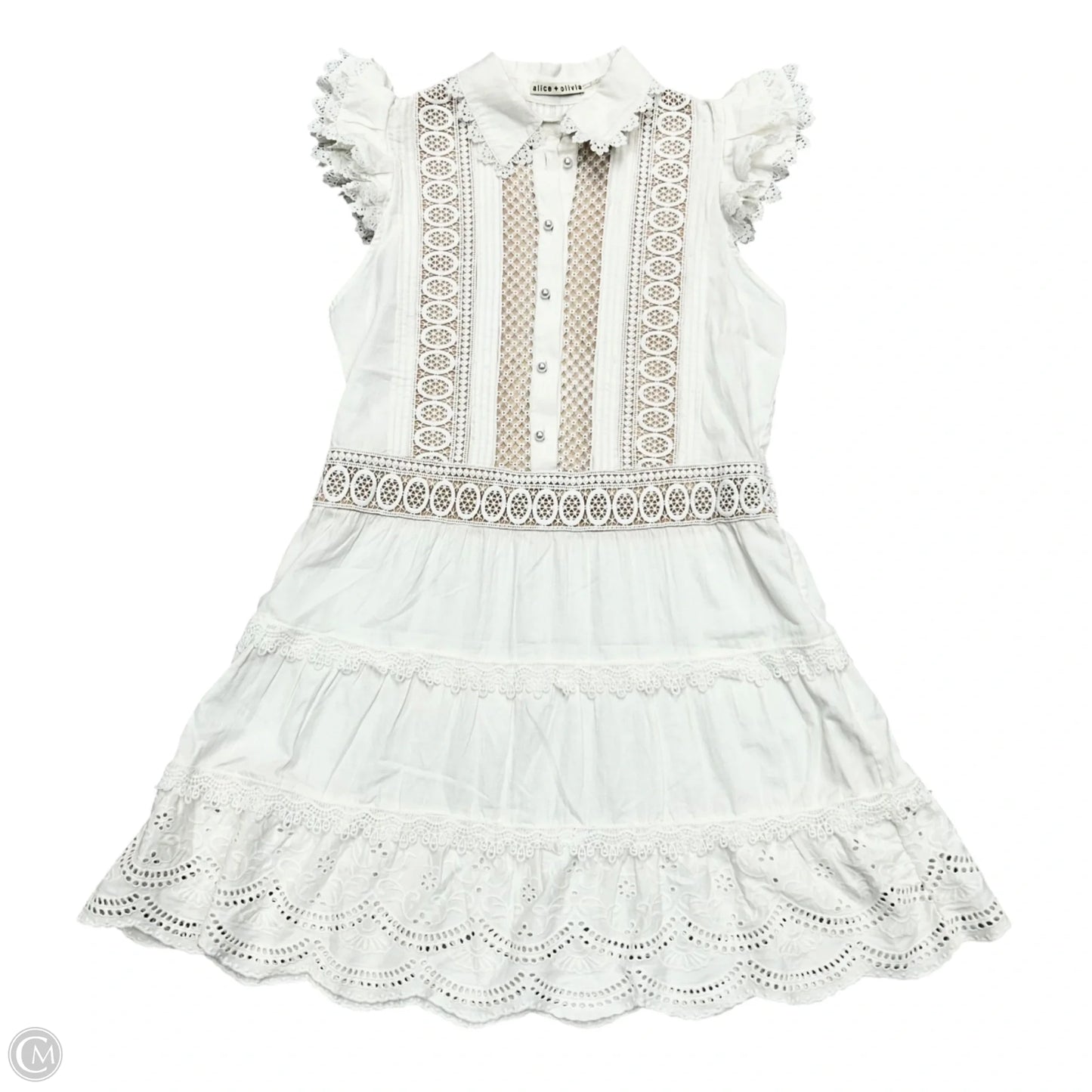 Dress Designer By Alice + Olivia In White, Size: S