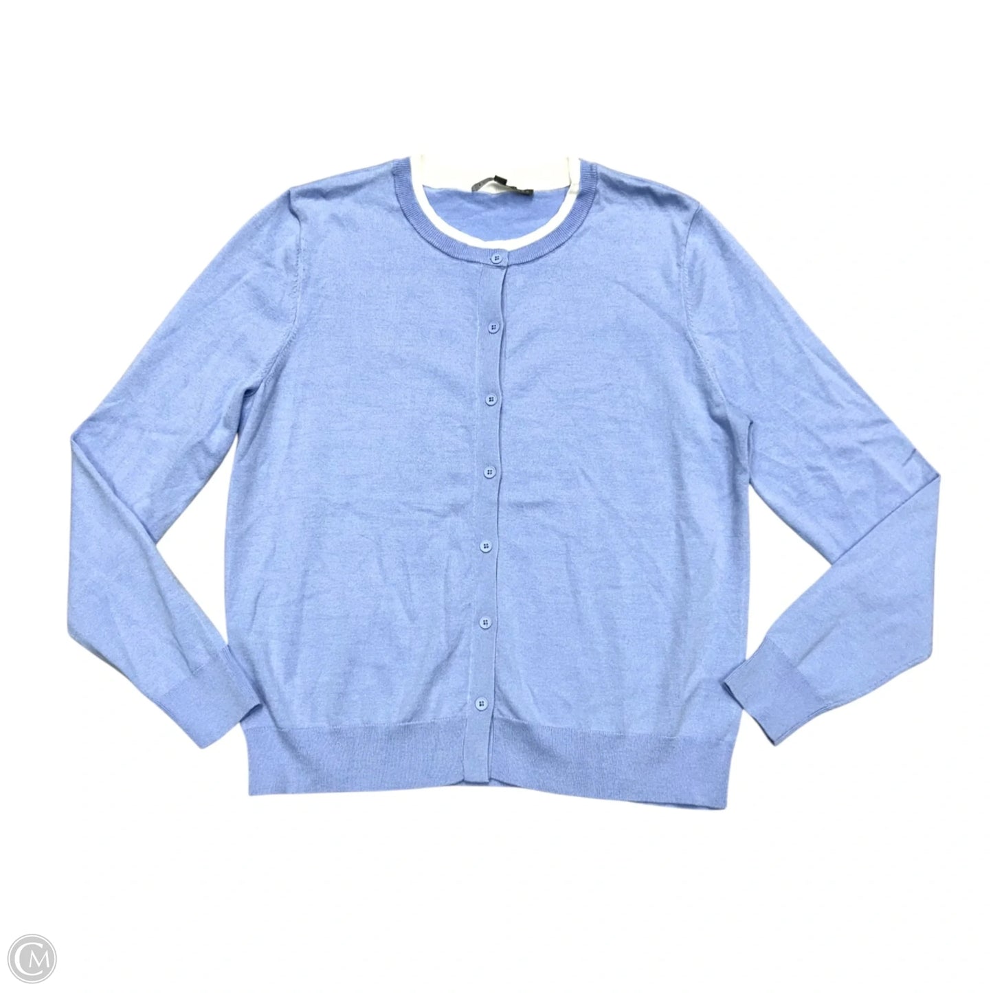 Sweater Cardigan By Elliott Lauren In Blue & White, Size: M