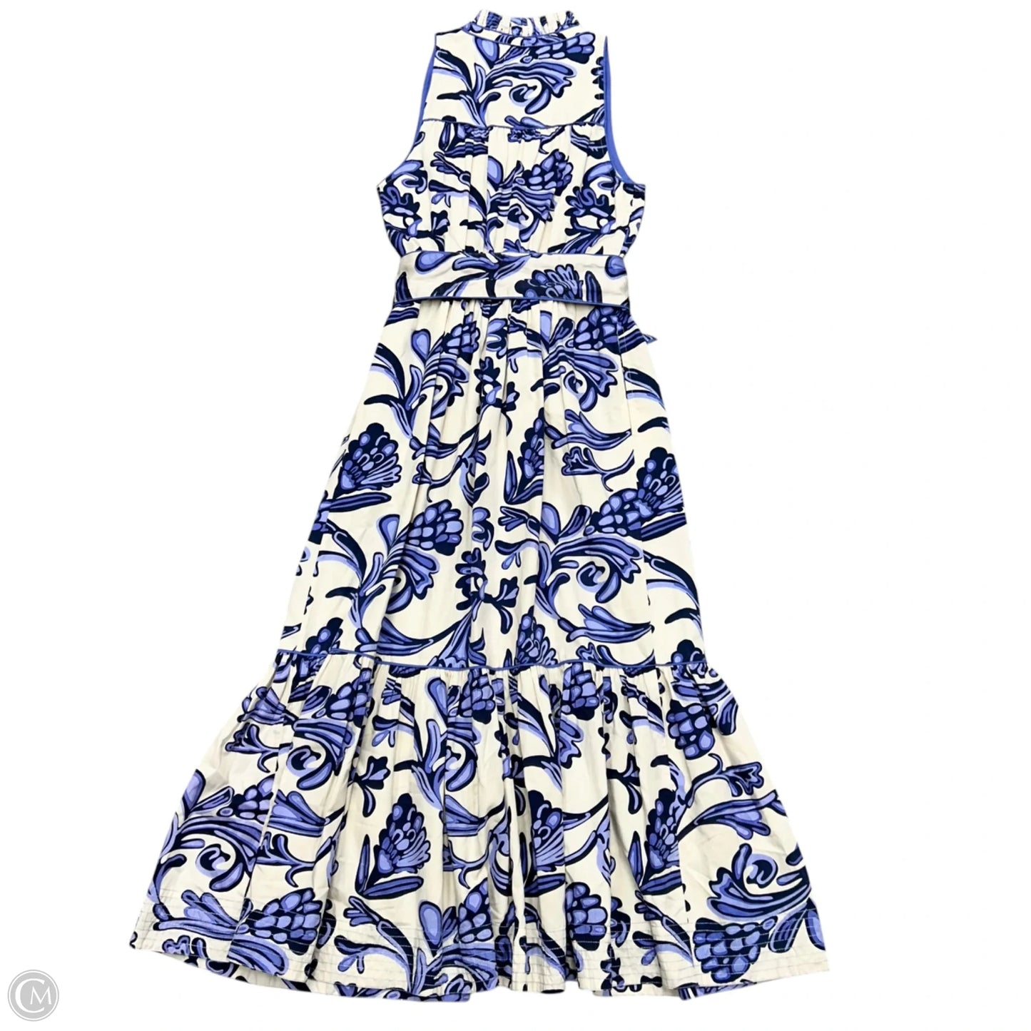 Dress Casual Maxi By Elizabeth James In Blue & Cream, Size: Xs