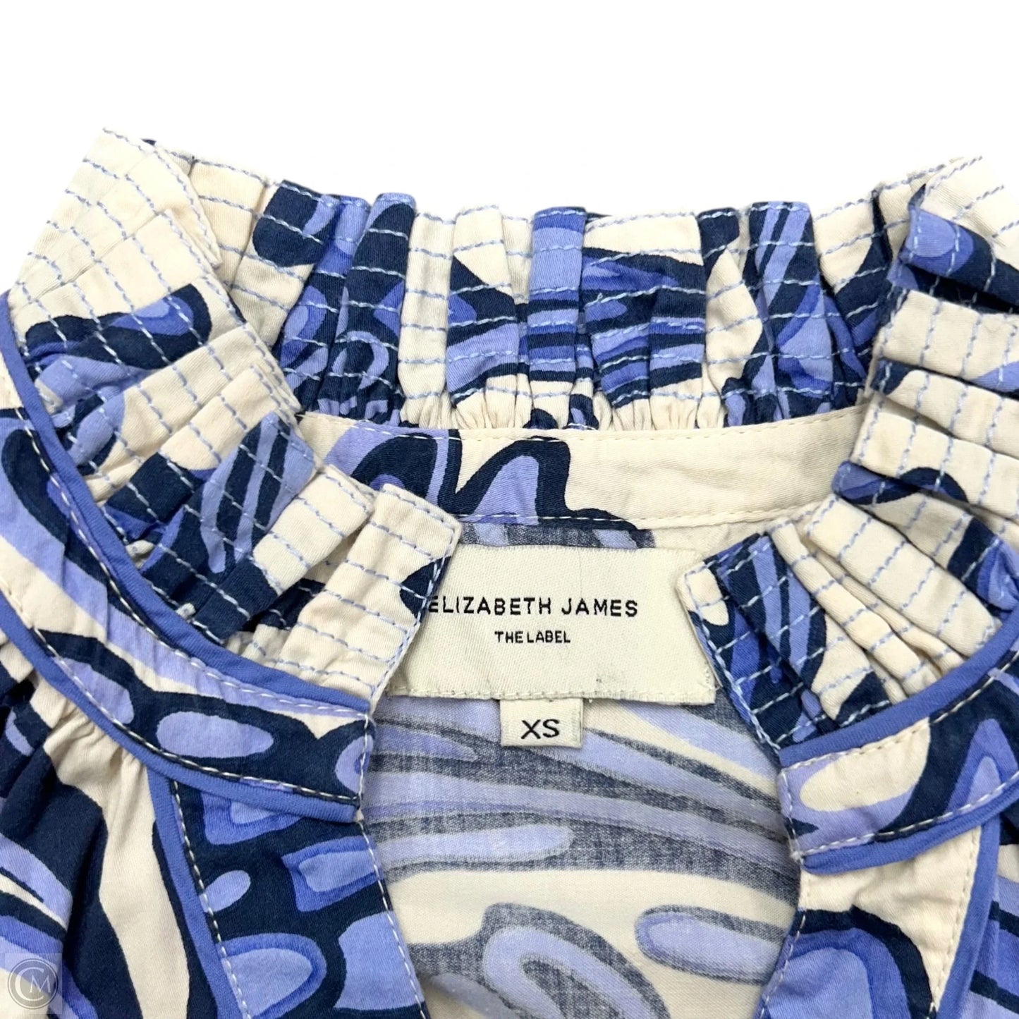 Dress Casual Maxi By Elizabeth James In Blue & Cream, Size: Xs