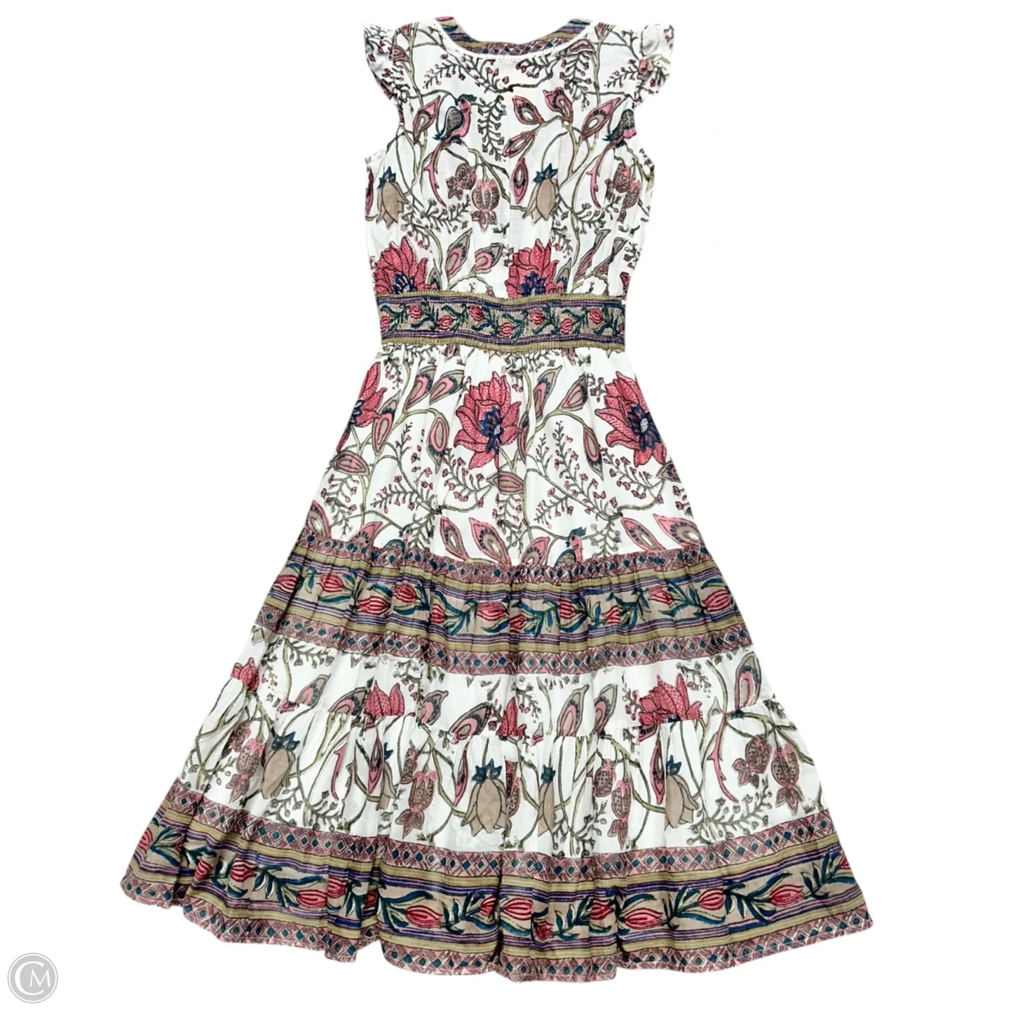 Dress Casual Maxi By Bell In Pink & White, Size: S