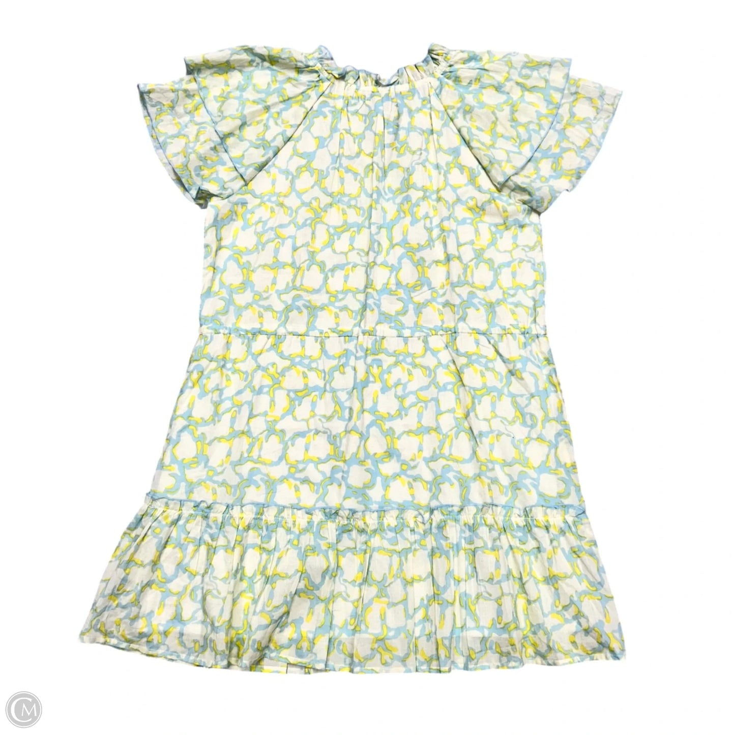 Dress Casual Short By Olivia James In Blue & Yellow, Size: S