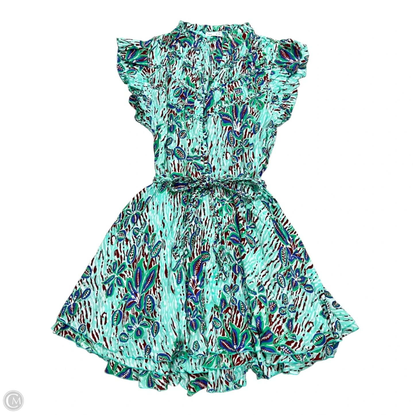 Dress Casual Short By Poupette St Barth In Green & Red, Size: S