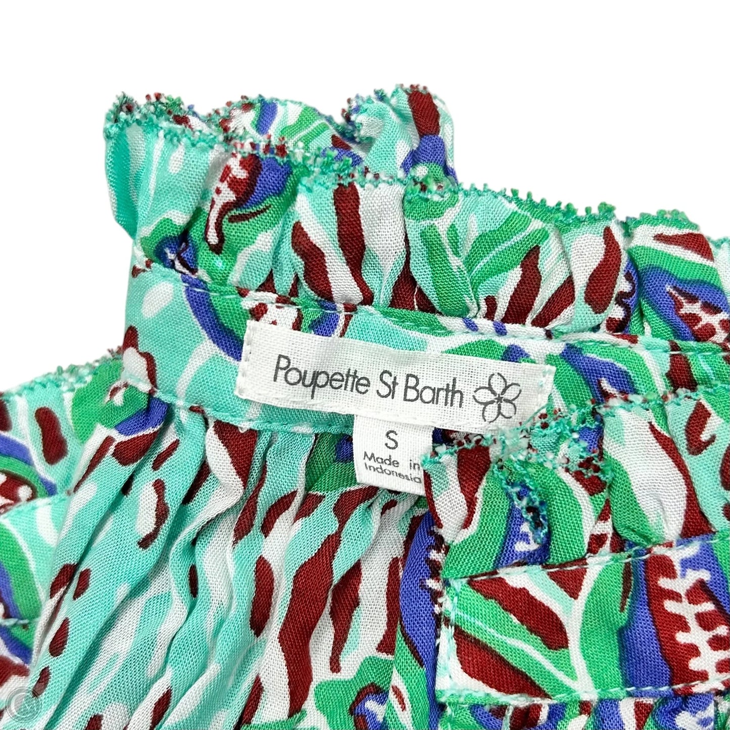 Dress Casual Short By Poupette St Barth In Green & Red, Size: S