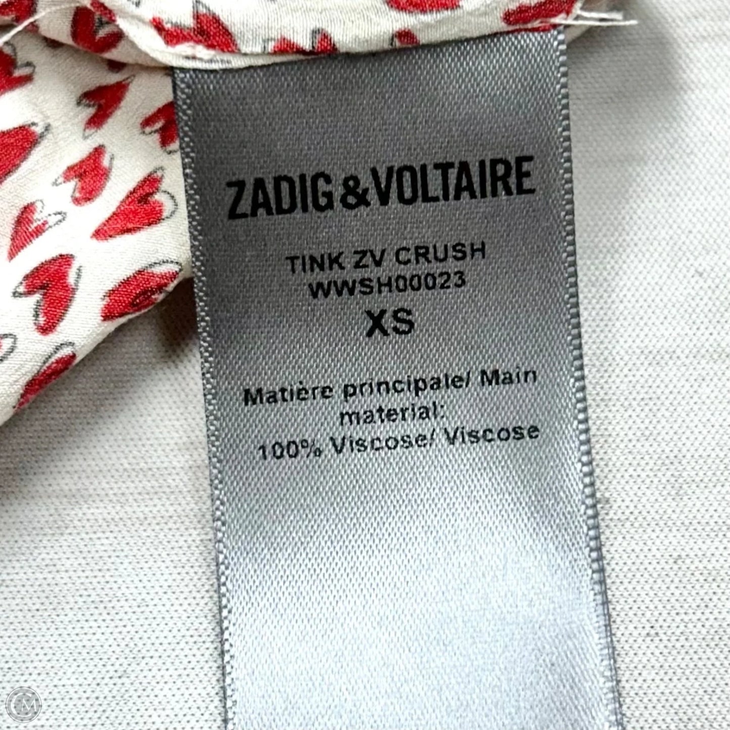 Top Long Sleeve By Zadig And Voltaire In Red & White, Size: Xs
