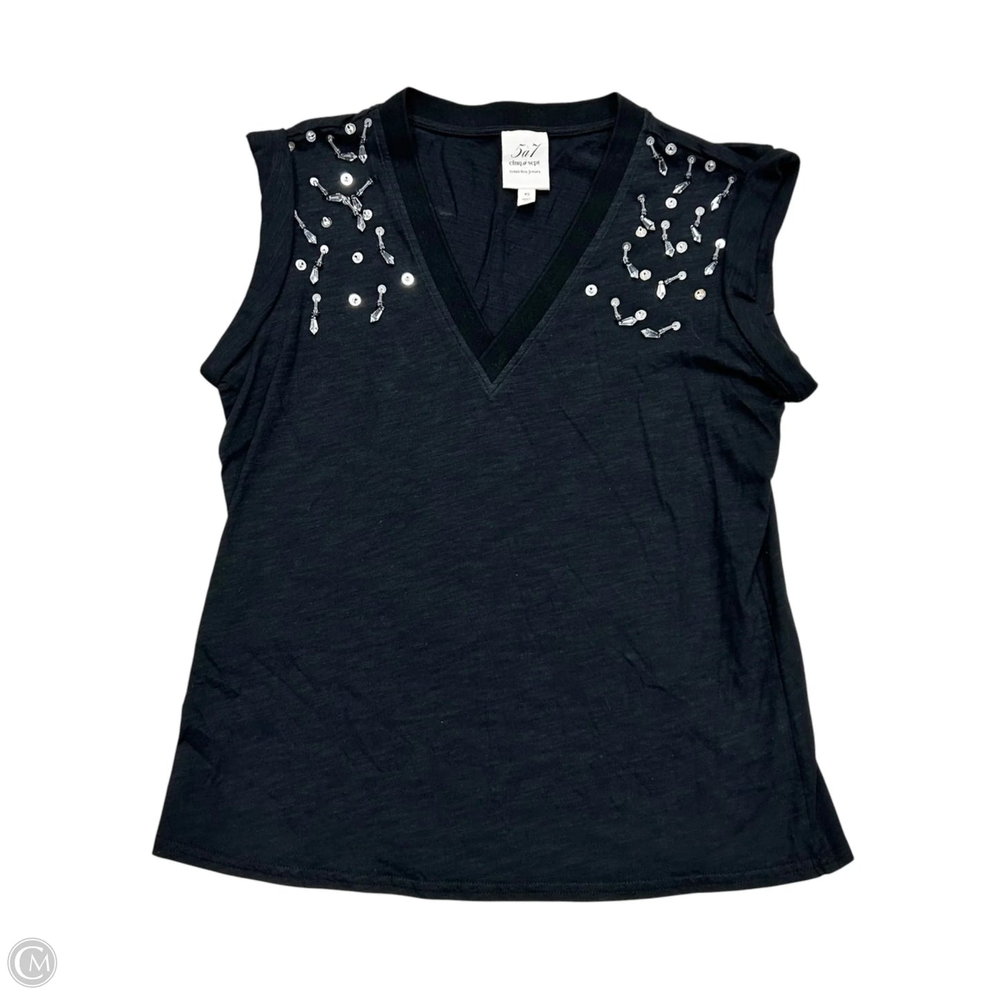 Top Short Sleeve By Cinc A Sept In Black, Size: Xs