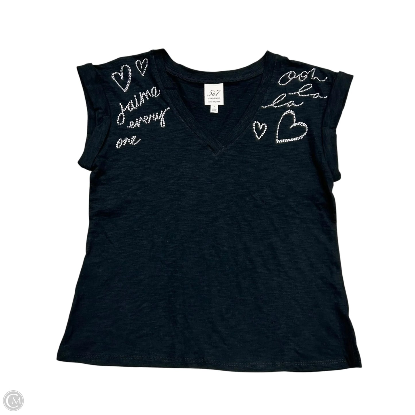 Top Short Sleeve By Cinc A Sept In Black, Size: S