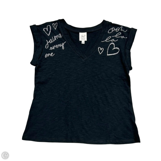 Top Short Sleeve By Cinc A Sept In Black, Size: S