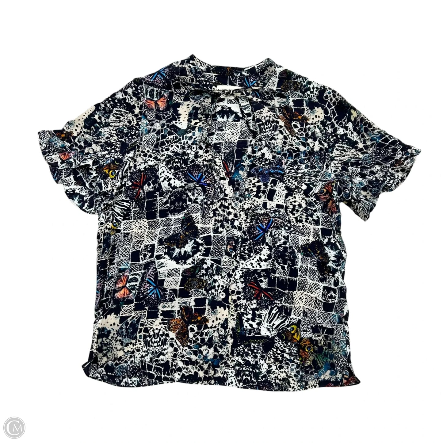 Top Short Sleeve By Zadig And Voltaire In Blue & White, Size: Xs