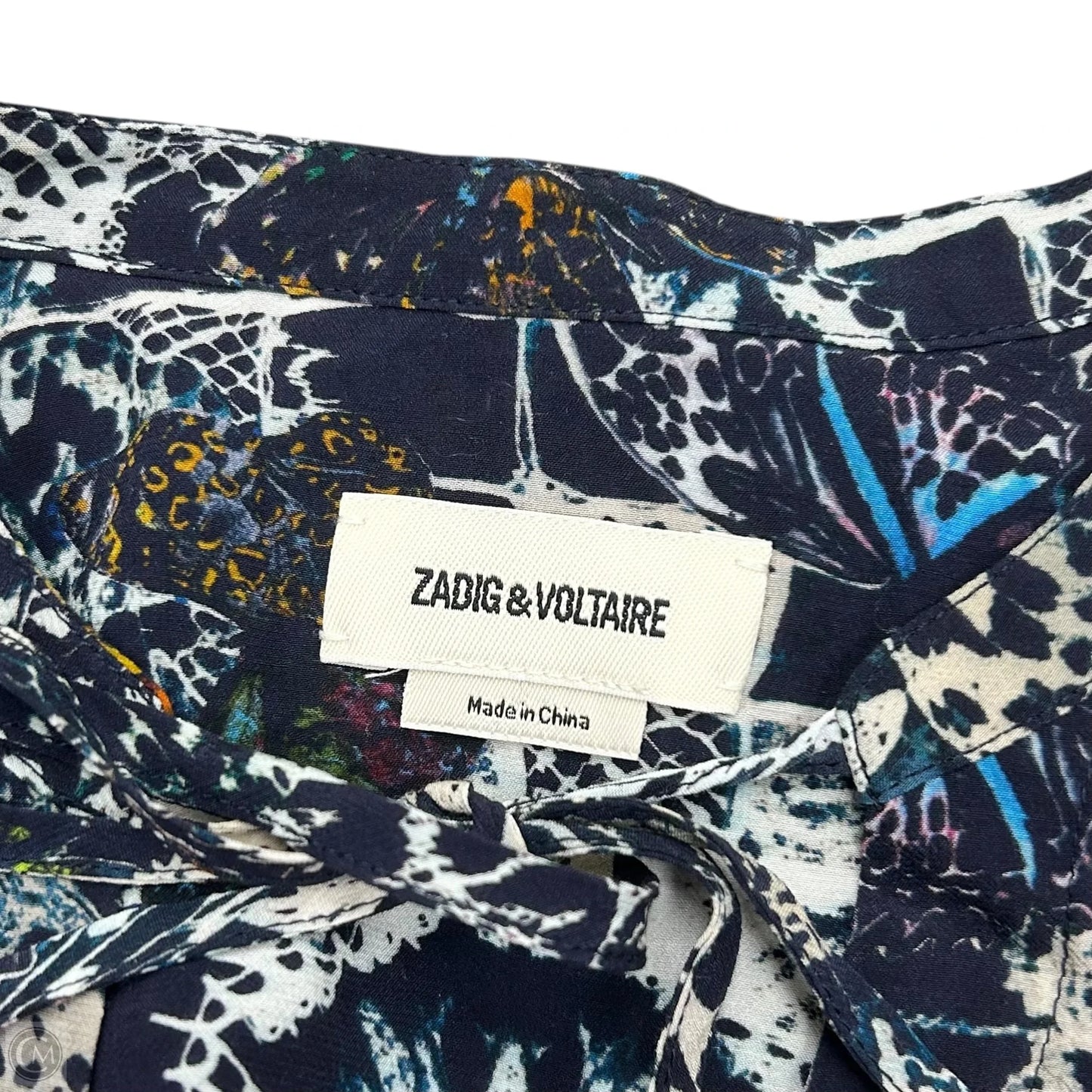 Top Short Sleeve By Zadig And Voltaire In Blue & White, Size: Xs
