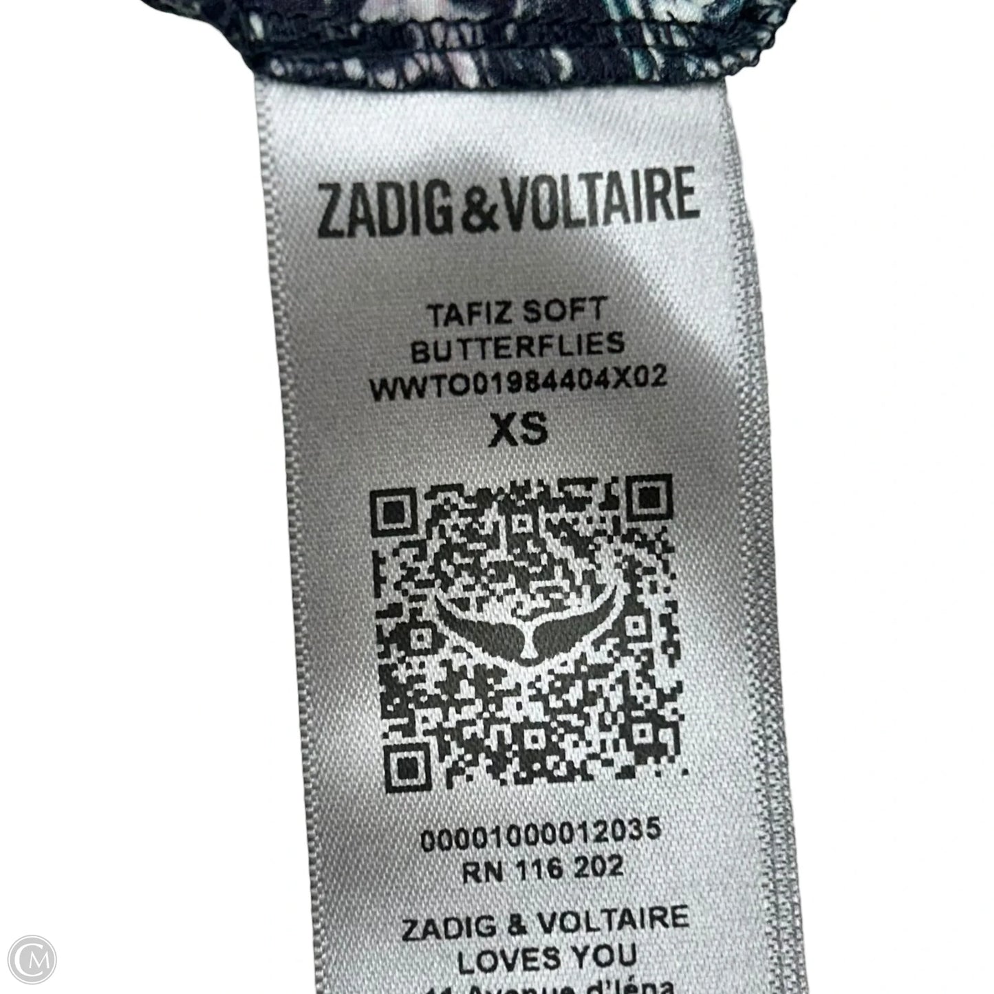 Top Short Sleeve By Zadig And Voltaire In Blue & White, Size: Xs