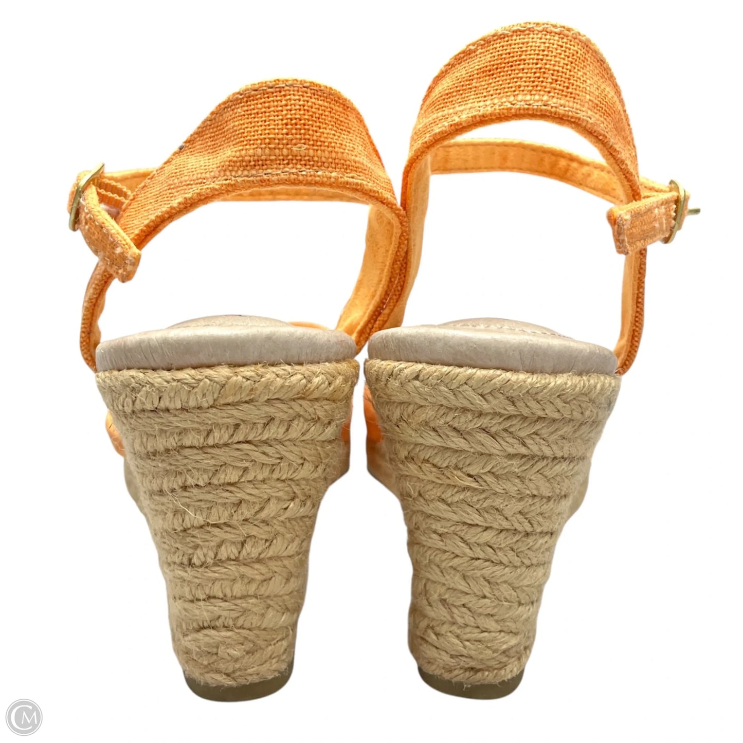 Sandals Heels Wedge By Adam Tucker In Orange, Size: 7.5
