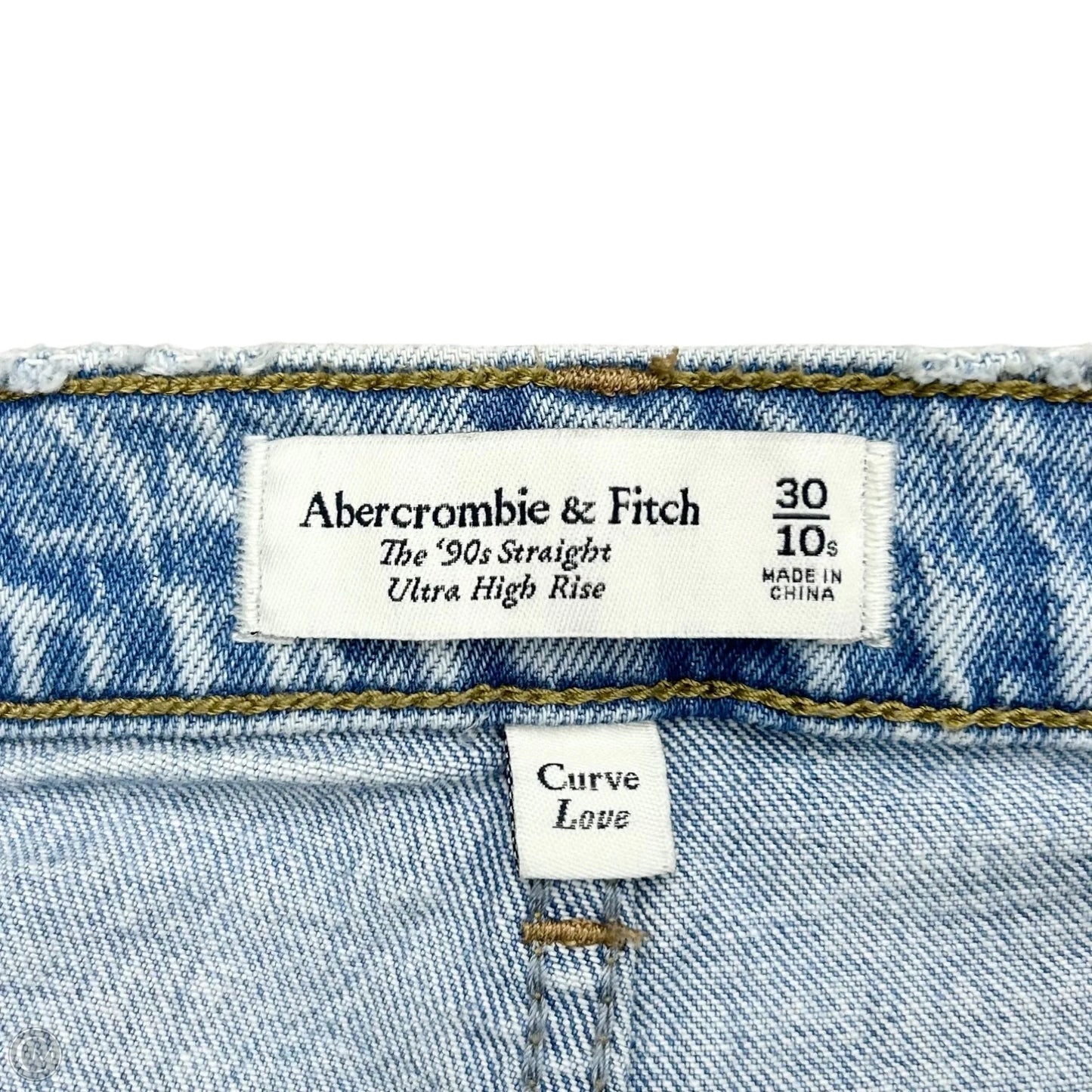 Jeans Straight By Abercrombie And Fitch In Blue Denim, Size: 10