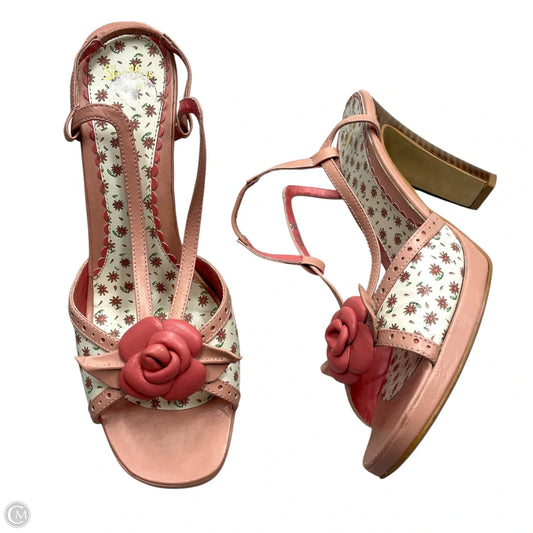 Sandals Heels Block By Clothes Mentor In Pink, Size: 8.5