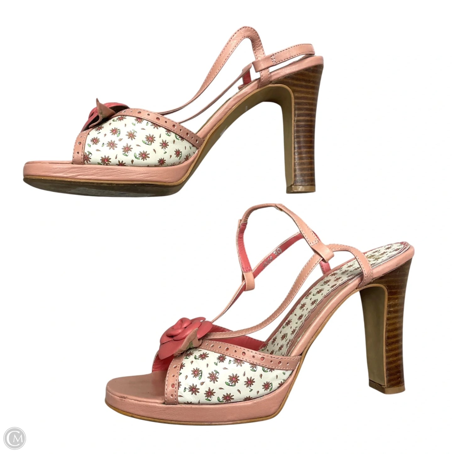 Sandals Heels Block By Shellys London In Pink, Size: 8.5