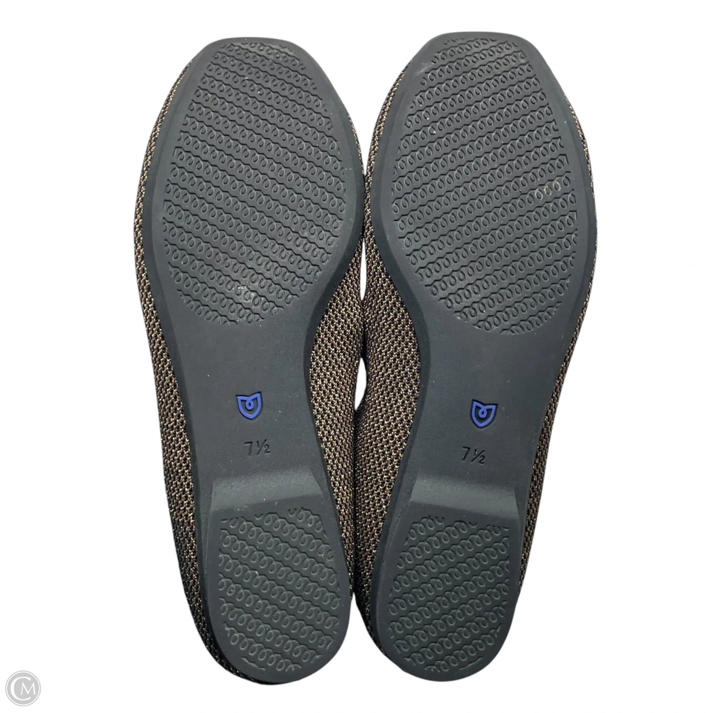 Shoes Flats By Rothys In Black & Gold, Size: 7.5