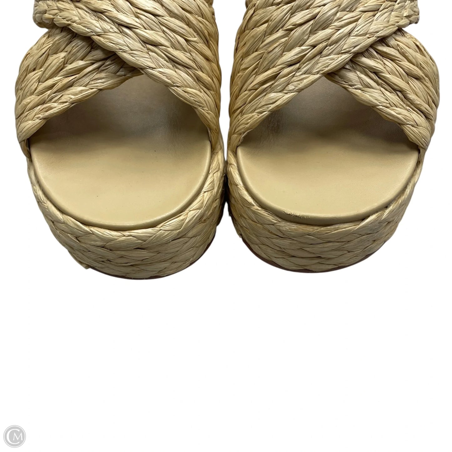 Sandals Heels Platform By J Slides In Tan, Size: 9